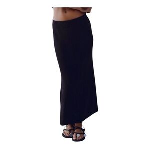 Free People FP Beach Knit Black Maxi Skirt Vacation Beach Resortwear
